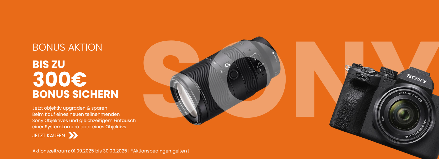 Slider Sony Trade-In Aktion - bis zu 300 € Bonus sichern. Bis 30.9.2025 Es gelten Aktionebedingungen