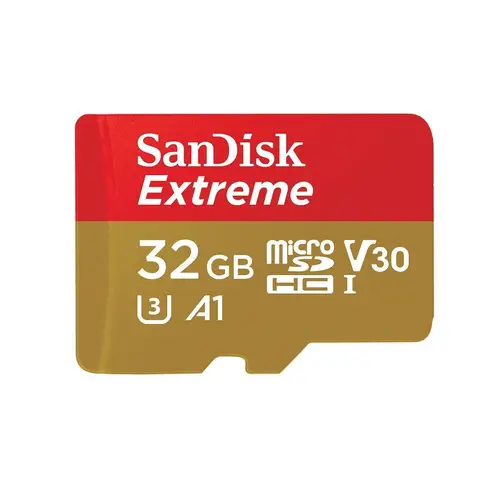 SanDisk Extreme 32 GB microSDHC Karte Action 100 MB/s mit SD-Adapter