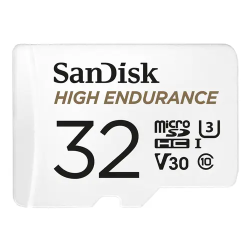 SanDisk High Endurance 32 GB microSDHC Karte mit SD-Adapter, C10, U3, V30