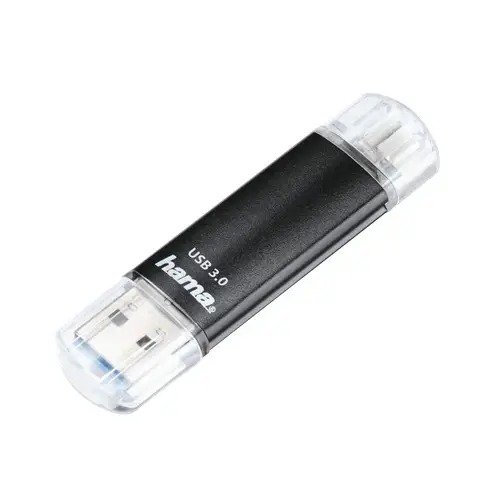 Hama FlashPen Laeta Twin USB 3.0 64 GB 40MB/s schwarz USB-Stick
