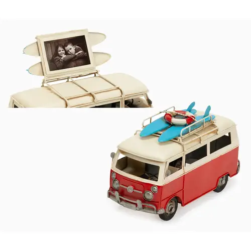 KPH Bus rot, 25,5x21,5x15 cm Dekorahmen Rahmen aus Metall