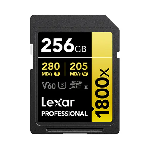 Lexar 1800x SDXC 256 GB V60 UHS-II U3 (280/205 MB/s) Prof. Speicherkarte