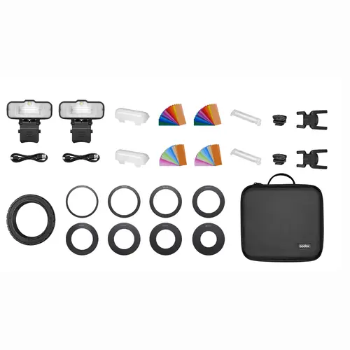 Godox MF12-K2 Makro Blitzgeräte-Kit 2x MF12 mit Zubehör