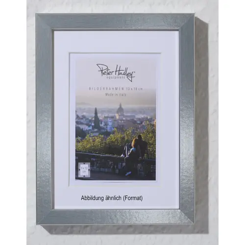 Peter Hadley Andria 30x40 cm silber, mit 20x28 cm Ppt. (kalt-weiß), MDF-Rahmen