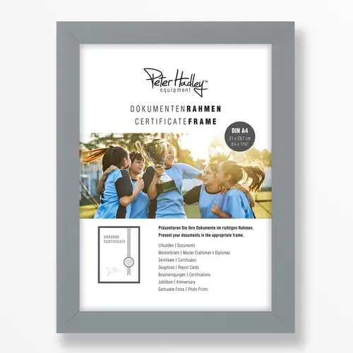 Peter Hadley Amalfi A4, grau, Holzrahmen