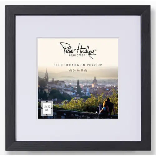 Peter Hadley Amalfi 20x20 cm, schwarz, mit Passepartout 13x13cm, Holzrahmen