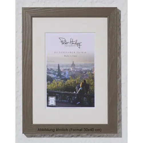 Peter Hadley Parma 30x40 cm, taupe mit Ppt. 20x28 cm, Holzrahmen