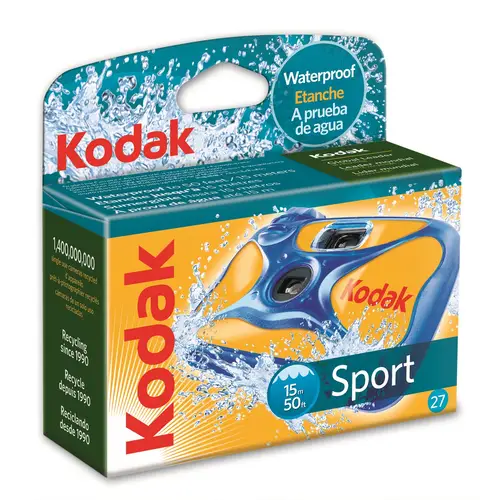 Kodak Sport 27 Aufnahmen ISO 800 Unterwasser-Einwegkamera ohne Blitz