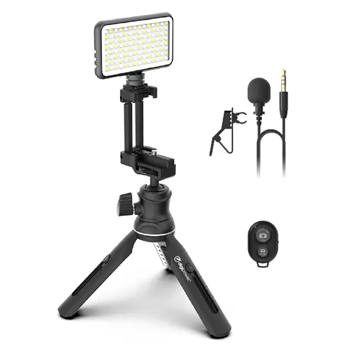 DigiPower INSTRUCTOR Prof. Vlogging Kit LED-Leuchte+Lavalier-Mikro+Fernauslöser
