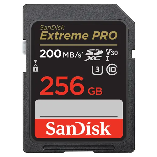 SanDisk 256 GB SDXC ExtremePro 200MB/s V30 UHS-I U3, Class 10 Speicherkarte