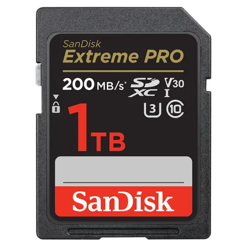 SanDisk 1 TB SDXC ExtremePro 200MB/s V30 UHS-I U3, Class 10 Speicherkarte