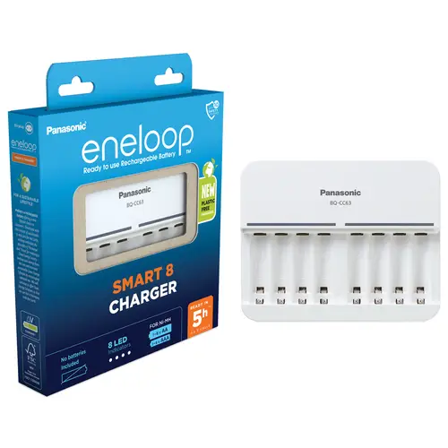 Panasonic eneloop BQCC63 unbestückt, 8-Zellen Charger