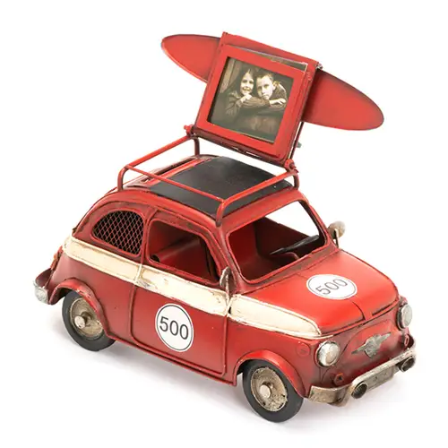 KPH Auto rot 20x10x12 cm Dekorahmen + Spardose aus Metall