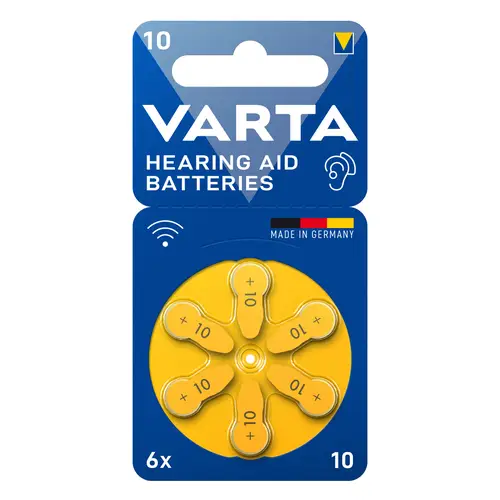 Varta Hearing Aid 10, 6er Blister, Hörgeräte-Batterien