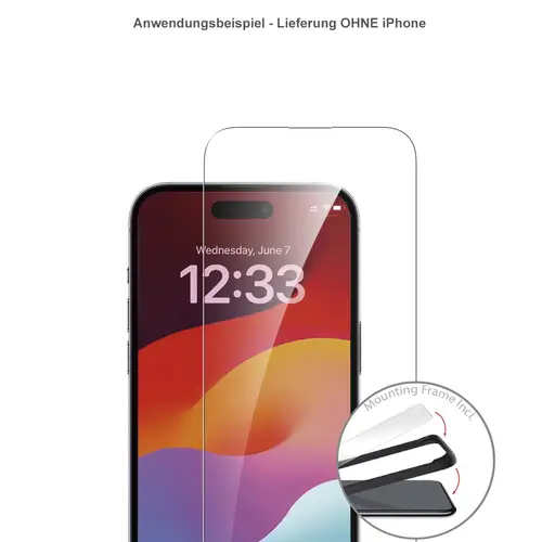 4smarts Für Apple iPhone 15 Plus Second Glass mit Montagerahmen, Schutzglas