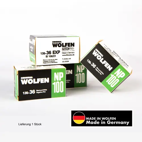 WOLFEN NP100-36 SW-Kleinbildfilm mit 36 Aufnahmen