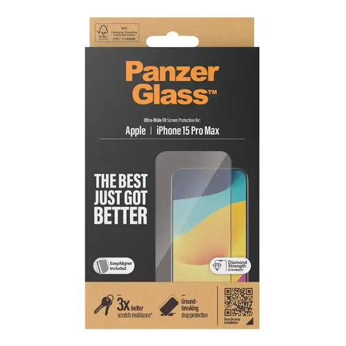 PanzerGlass SP iPhone 15 Pro Max UWF mit Applikation, Displayschutzglas