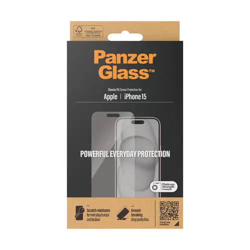 PanzerGlass SP iPhone 15 Classic Fit, Displayschutzglas