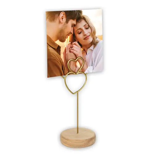 ZEP Foto-Clip Marzia gold, 6 x 16 cm mit Holzfuß
