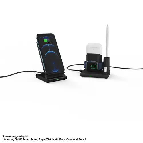 ADAM Elements OMNIA Q4 4-in1 kabellose Ladestation für iPhone, Smartphone...