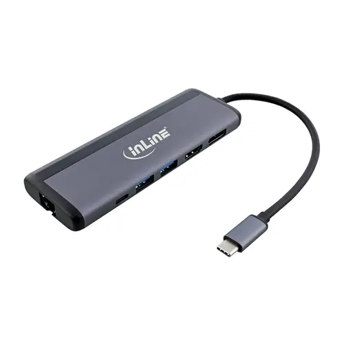 InLine 8in1 USB Typ-C Multihub, HDMI, DisplayPort, USB 3.2, PD 3.0 100W, MST