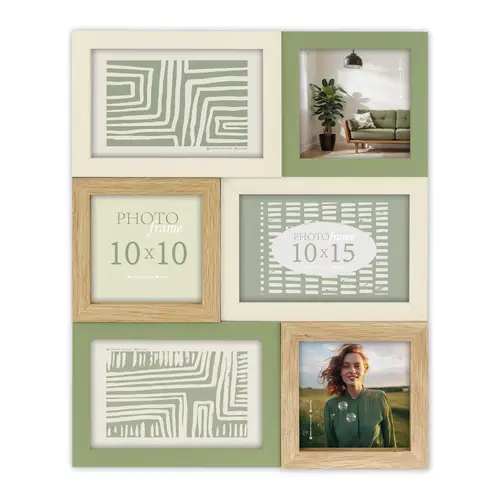 ZEP Dracy, Galerierahmen aus Holz, bunt, für 6 Fotos, zum Hängen