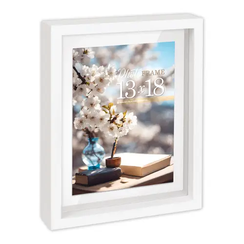 ZEP Vittel weiß, für 2 Fotos 13x18 cm, Vorder- und Rückseite best., Holzrahmen