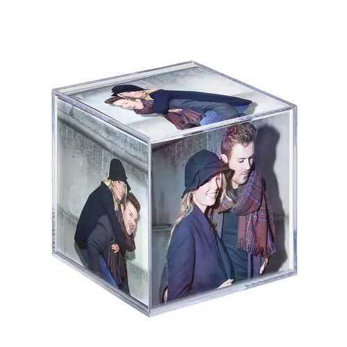 Walther Foto Würfel 8,5x8,5cm f. 6 Fotos aus Kunstglas zum Stellen