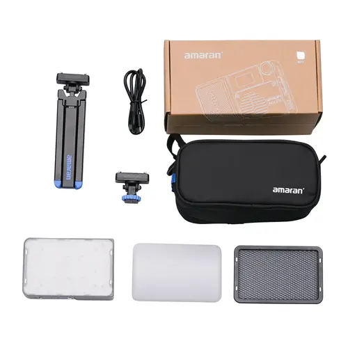 Amaran Ace 25x Silver Kit Bi-Color LED Kameraleuchte+Grid+Mini-Stativ+Tasche