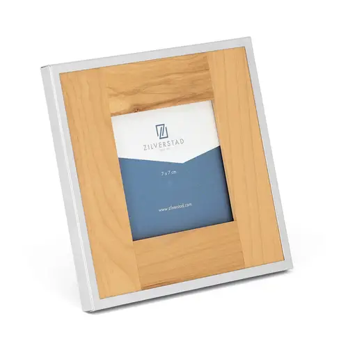 Zilverstad Orléans 7x7 cm ahorn/silbrig Porträtrahmen aus Holz und Metall