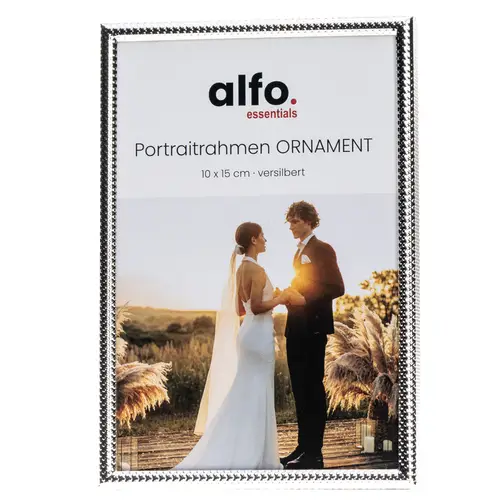 alfo. Ornament 10x15 cm silber-glanz Porträtrahmen