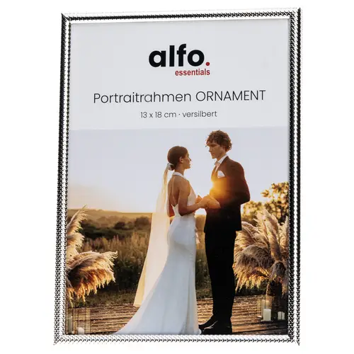 alfo. Ornament 13x18 cm silber-glanz Porträtrahmen