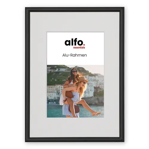 alfo. Tibet 10x15 cm schwarz-matt, Alurahmen