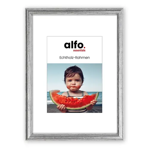 alfo. Rondo 13x18 cm silber, Holzrahmen