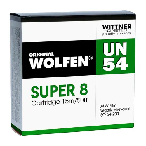 WOLFEN UN54 B+W Neg.Film Super 8, 15 m ISO 64-200