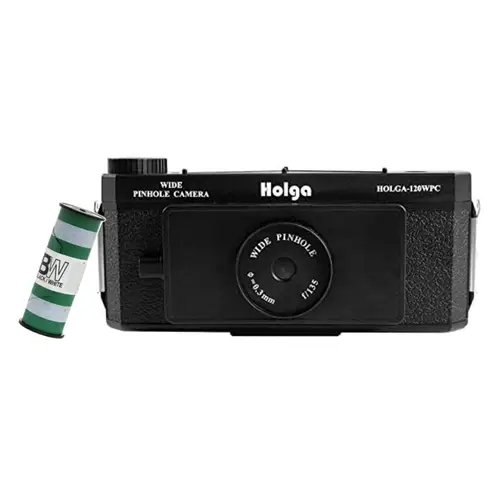 HOLGA 120N Set black, wide angle pinhole Mittelf.-Panoramakamera inkl. B+W Film