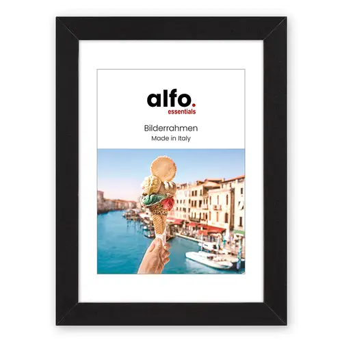 alfo. Andria 40x50cm schwarz,mit 30x40cm Ppt (kalt-weiß), MDF-Rahmen