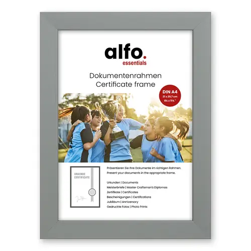 alfo. Amalfi A4, grau Holzrahmen