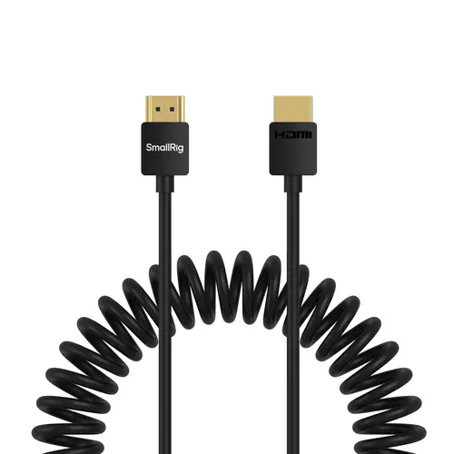 SmallRig 4963 Spiralkabel HDMI A auf A Datenkabel, 1,20 m aufgewickelt