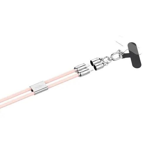 Ansmann USB-Lanyard rose Typ-C zu Lightning Trageband mit int. Kabel 120cm