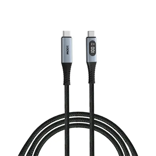 Verbatim USB-C/USB-C LED-Anzeige 1,2m sw Ladekabel, Sync&Charge, 100W, 480MBit/s