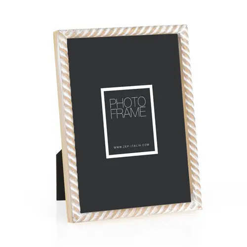 ZEP Lisse 15x20 cm, weiß/natur, Vintage, Holzrahmen zum Hängen und Stellen