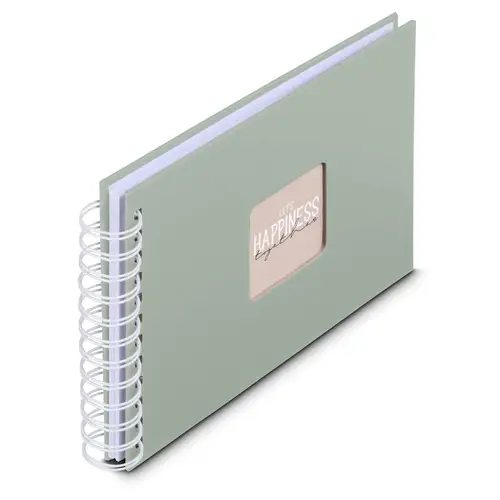 Hama Fine Art 24x17 cm salbei, 50 weiße Seiten Spiralalbum