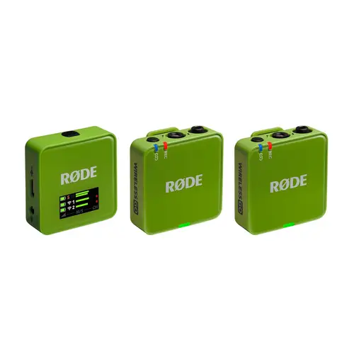 Rode Wireless GO (Gen. 3) Green, digital Mikrofonsystem, 2-Kanal, drahtlos