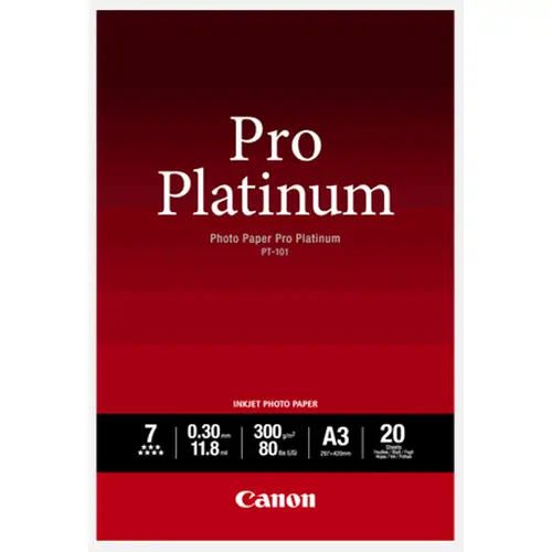 Canon Pro Platinum PT-101 A3 Premium Fotopapier  20 Blatt 300g/m² glossy