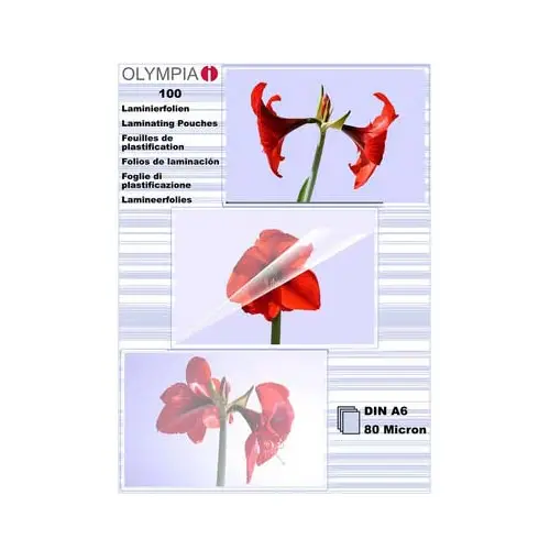 Olympia Laminierfolien DIN A6, 80 mic, VE=100