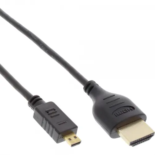 InLine Premium HDMI-A an HDMI-D Kabel slim 0,5 m schwarz