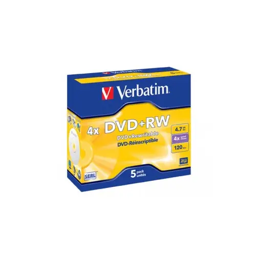 Verbatim DVD+RW 4x, 5er Pack Jewelcase