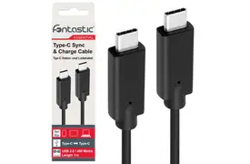Fontastic Essential USB 2.0 Type-C > USB Type-C Datenkabel, 1 m, schwarz