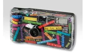 Nedwidek Einwegkamera 'I mog di'" schwarz 27 Aufnahmen mit Blitz"